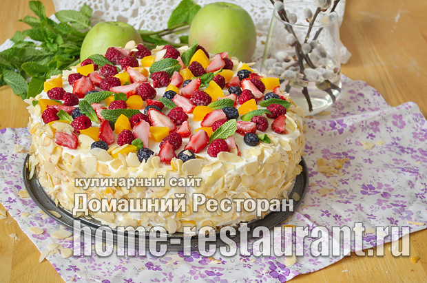бисквитный торт с фруктами фото_19