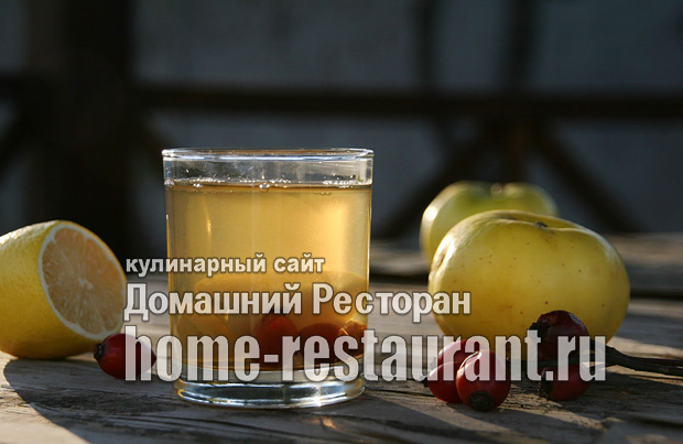 Компот из яблок на зиму с шиповником и лимоном_01