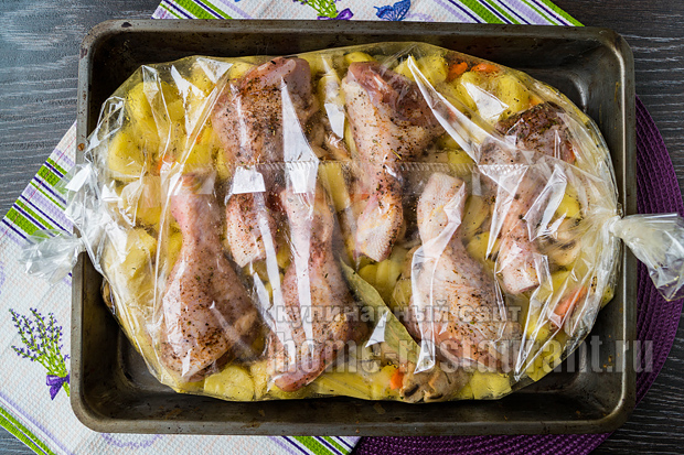 Куриные ножки в духовке с картошкой рецепт с фото _05