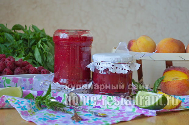 Варенье из персиков- рецепт с малиной и лаймом_15
