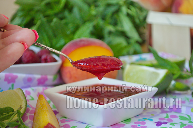 Варенье из персиков- рецепт с малиной и лаймом_16