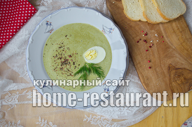 Суп пюре со шпинатом и плавленым сыром_11