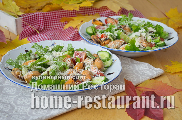 Салат с мидиями овощами и сыром фото_10