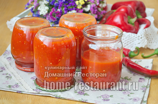 Аджика из перца с томатным соком и краснодарским соусом фото