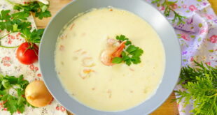сырный суп с креветками